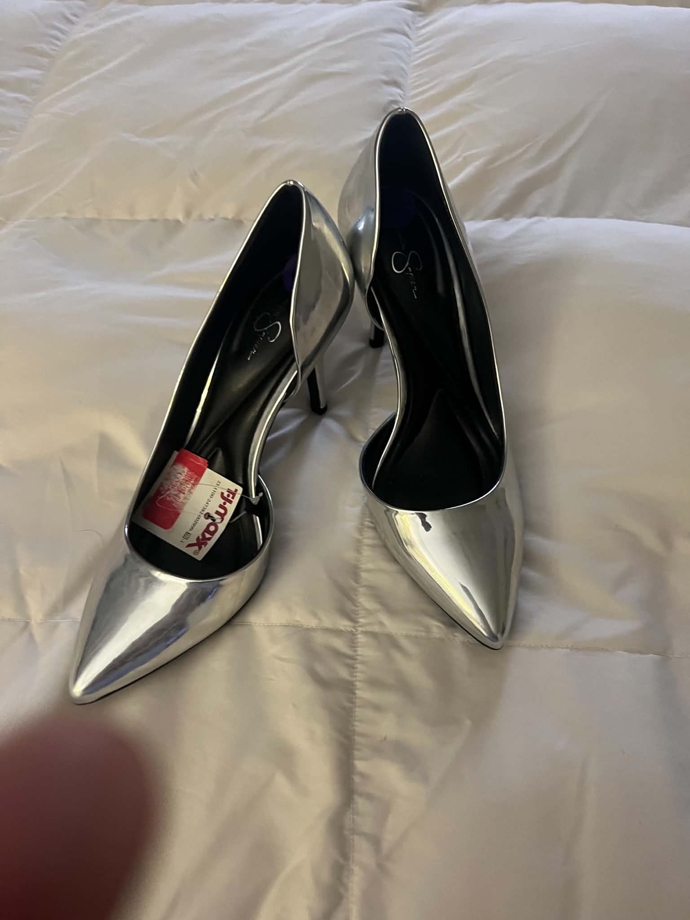 Jessica Simpson Metallic Silver Pointed-Toe Stiletto Pumps